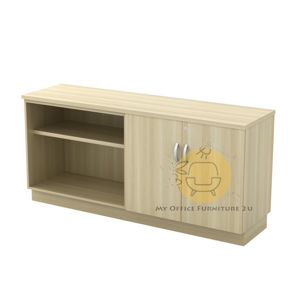 Open-Shelf-Swinging-Door-Low-Cabinet-Wooden