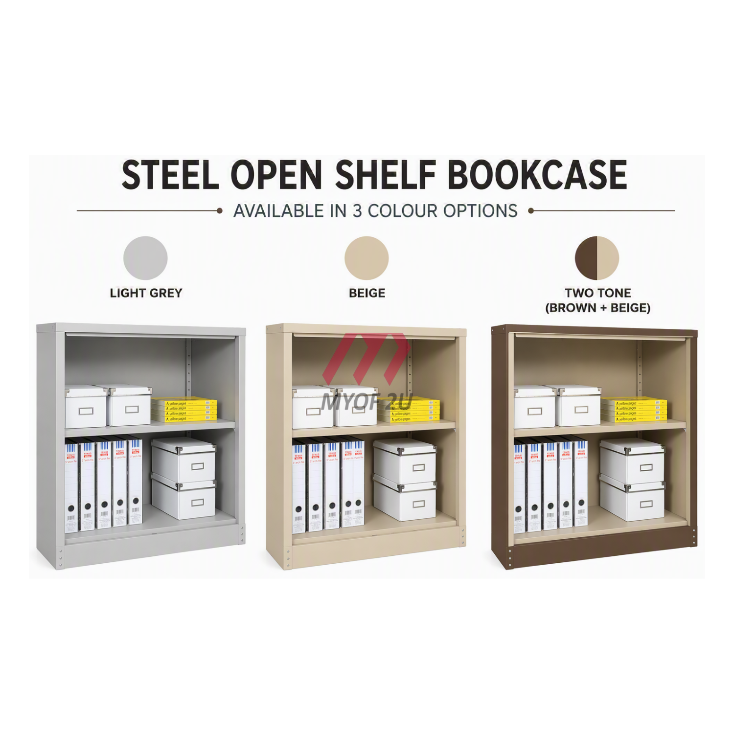MY-S112W - Half Height Cupboard Without Door With 1 Adjustable Shelves - Image 2