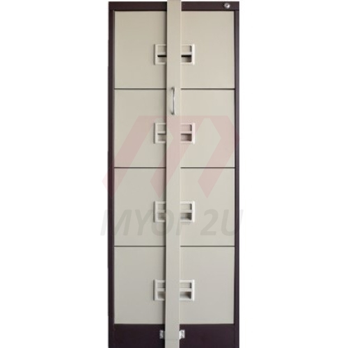 4-Drawer-Filing-Cabinet-With-Recess-Handle-With-Ball-Bearing-Slide-Locking-Bar-Beige