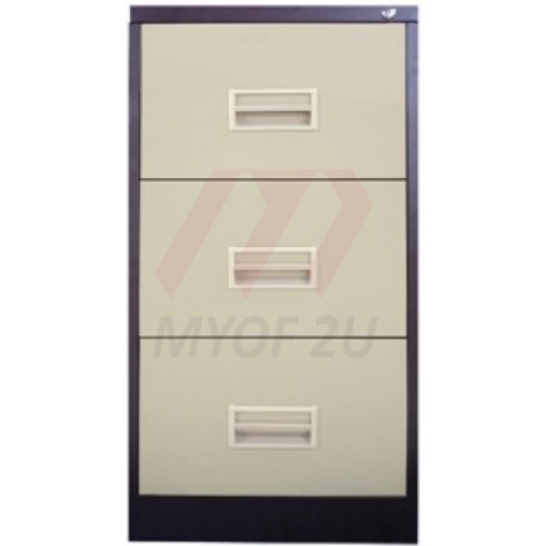 Drawer-Filing-Cabinet-With-Recess-Handle-C/W-Ball-Bearing-Slide-Beige