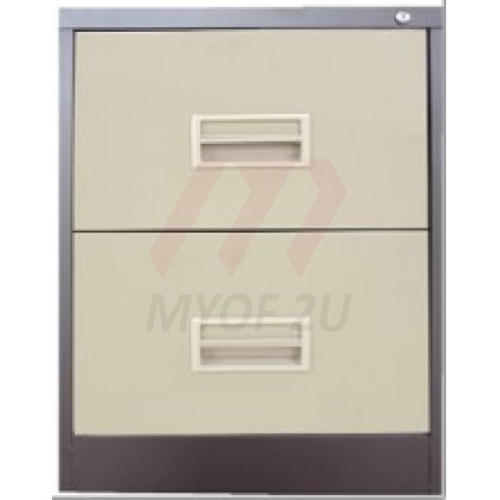 2-Drawer-Filing-Cabinet-With-Recess-Handle-With-Ball-Bearing-Slide-Beige