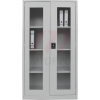 Full-Height-Cupboard-With-Glass-Swinging-Door-With-3-Adjustable-Shelves-Light-Grey