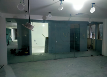 Mid Valley Office Renovation: Gypsum Room Construction & Tempered Glass Panel Installation