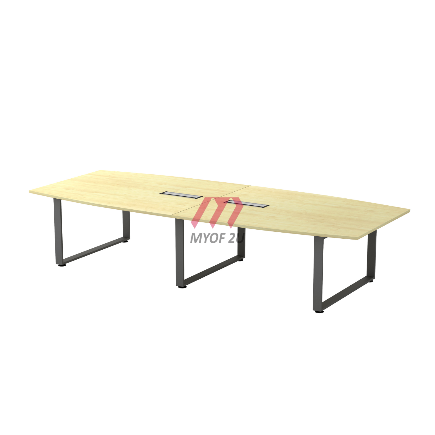 MY-SQBB30 Boat-Shape Conference Table included YBV 20 2 Units (Maple)