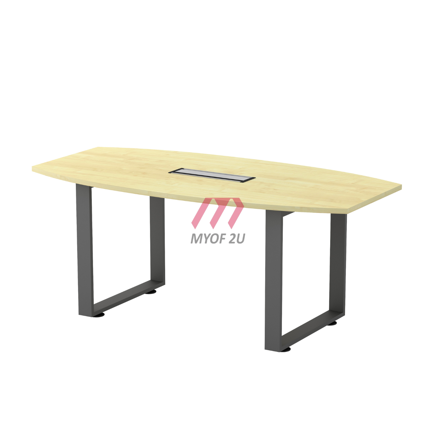 MY-SQBB18 Boat-Shape Conference Table included YBV 20 1 Units (Maple)