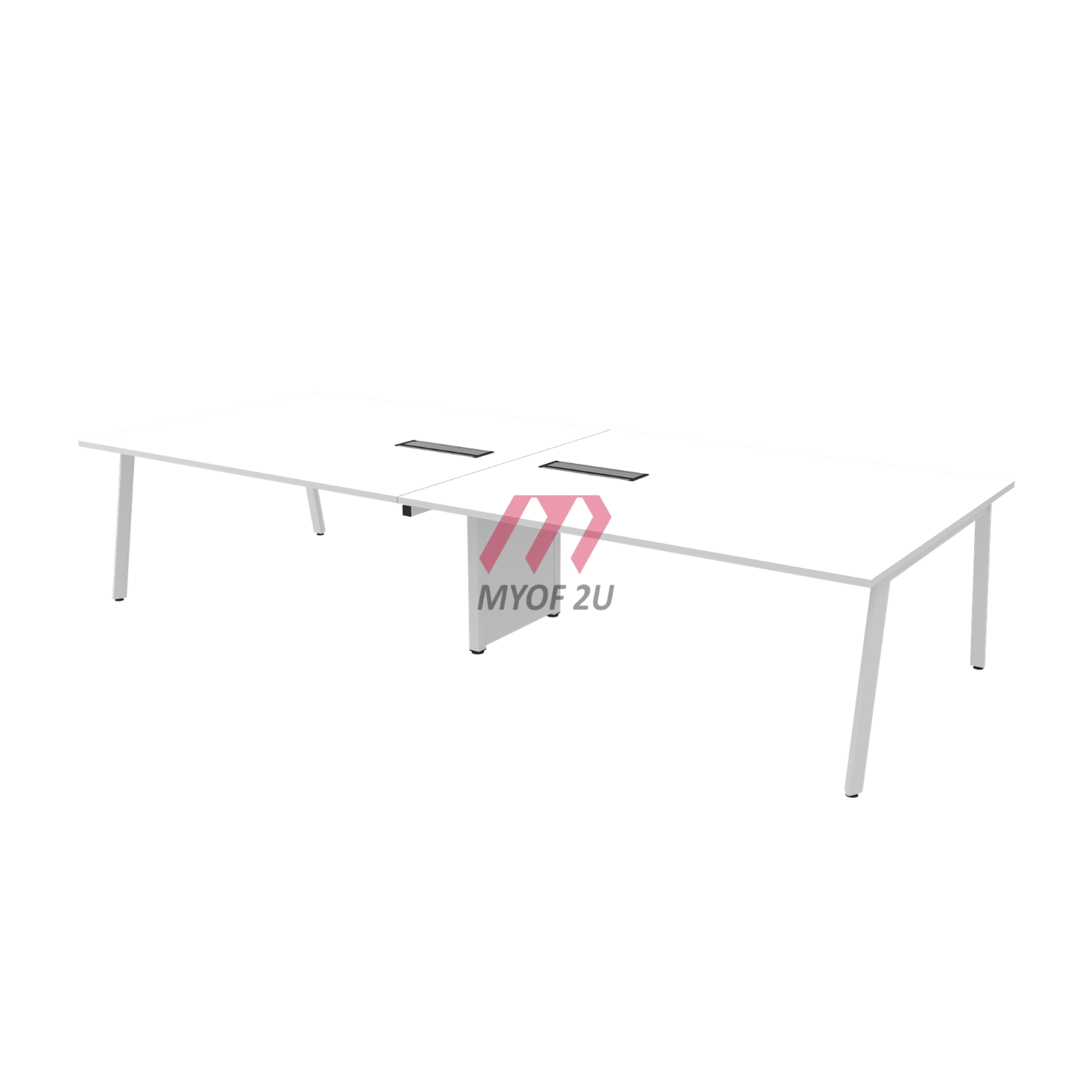 MY-ASVB30 Rectangular Conference Table included YBV 20 2 Units (White)