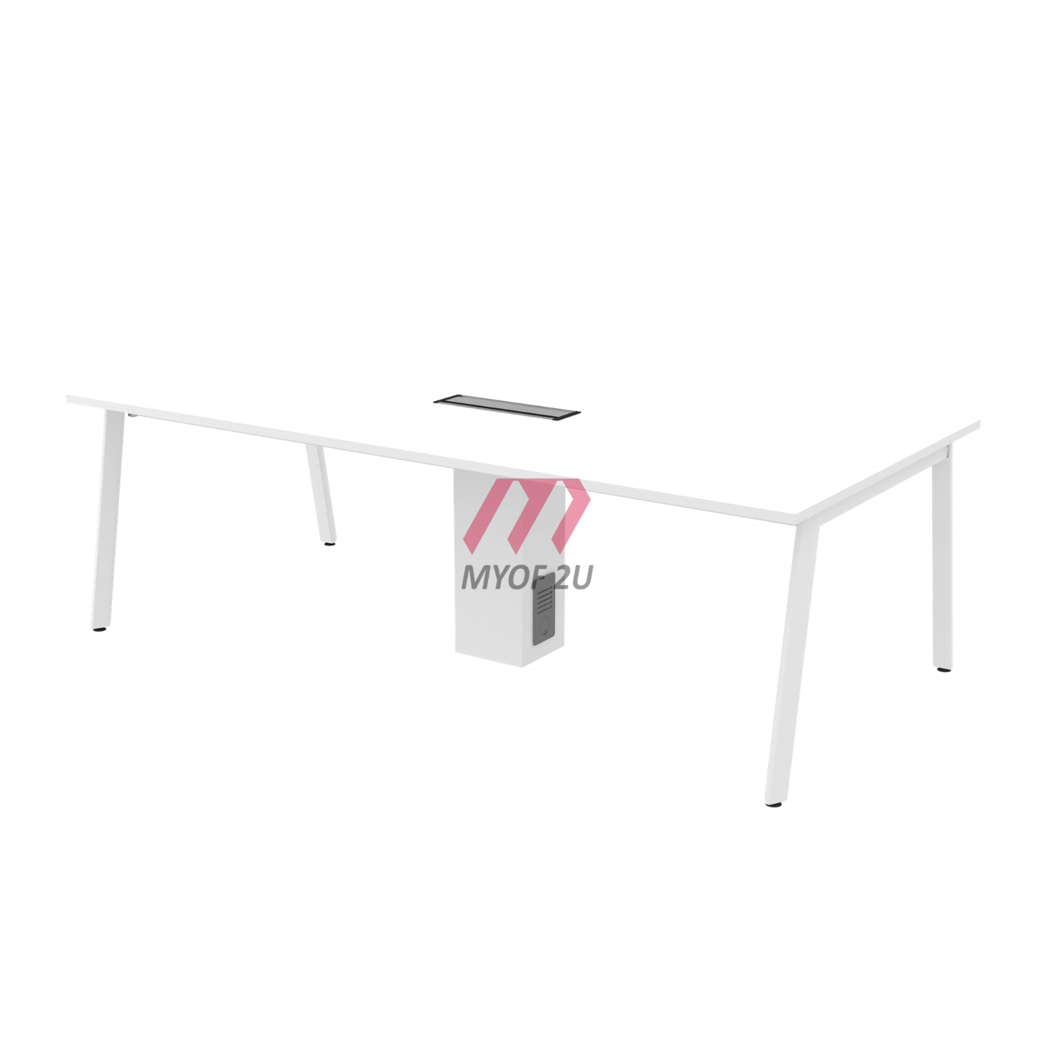 MY-ASVB24 Rectangular Conference Table included YBV 20 1 Unit & YPT 725 1 Unit (White)