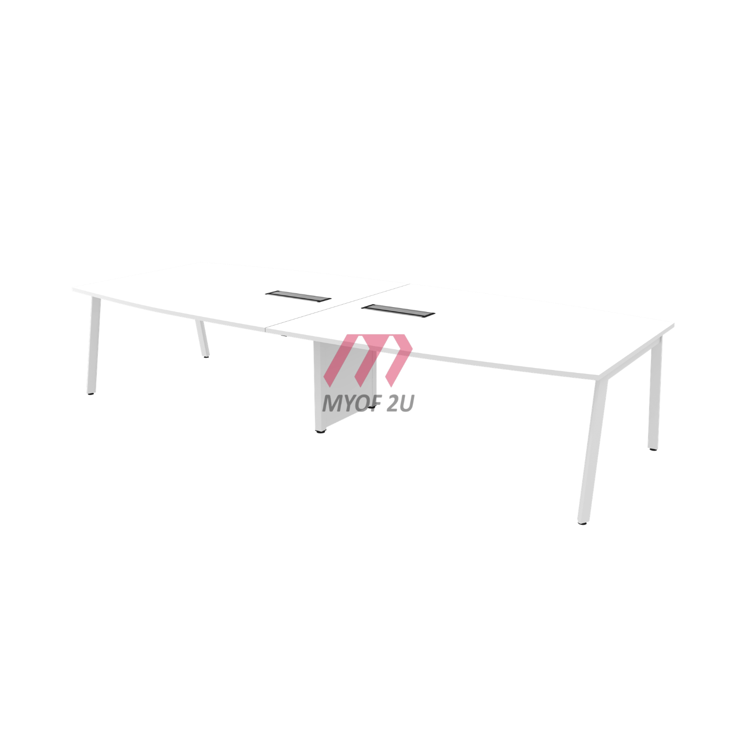 MY-ASBB30 Boat-Shape Conference Table included YC400 2 Units (White)