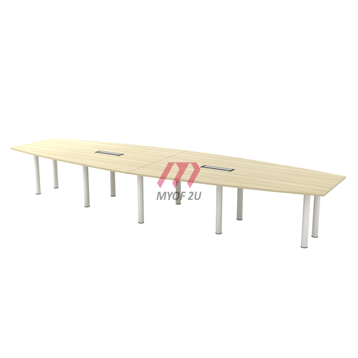 MY-BBC30 Boat-Shape Conference Table included YC400 2 Units (Boras Ash)