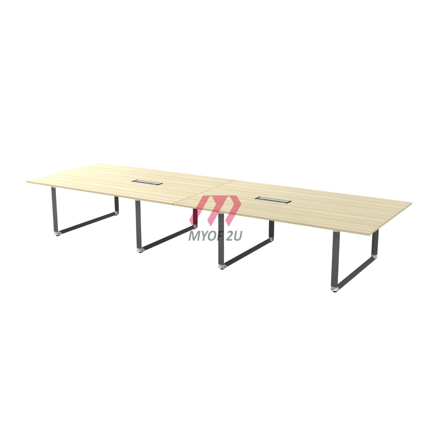 MY-OVB48 Rectangular Conference Table with SQ Diamond included YBV 20 2 Units (Boras Ash)