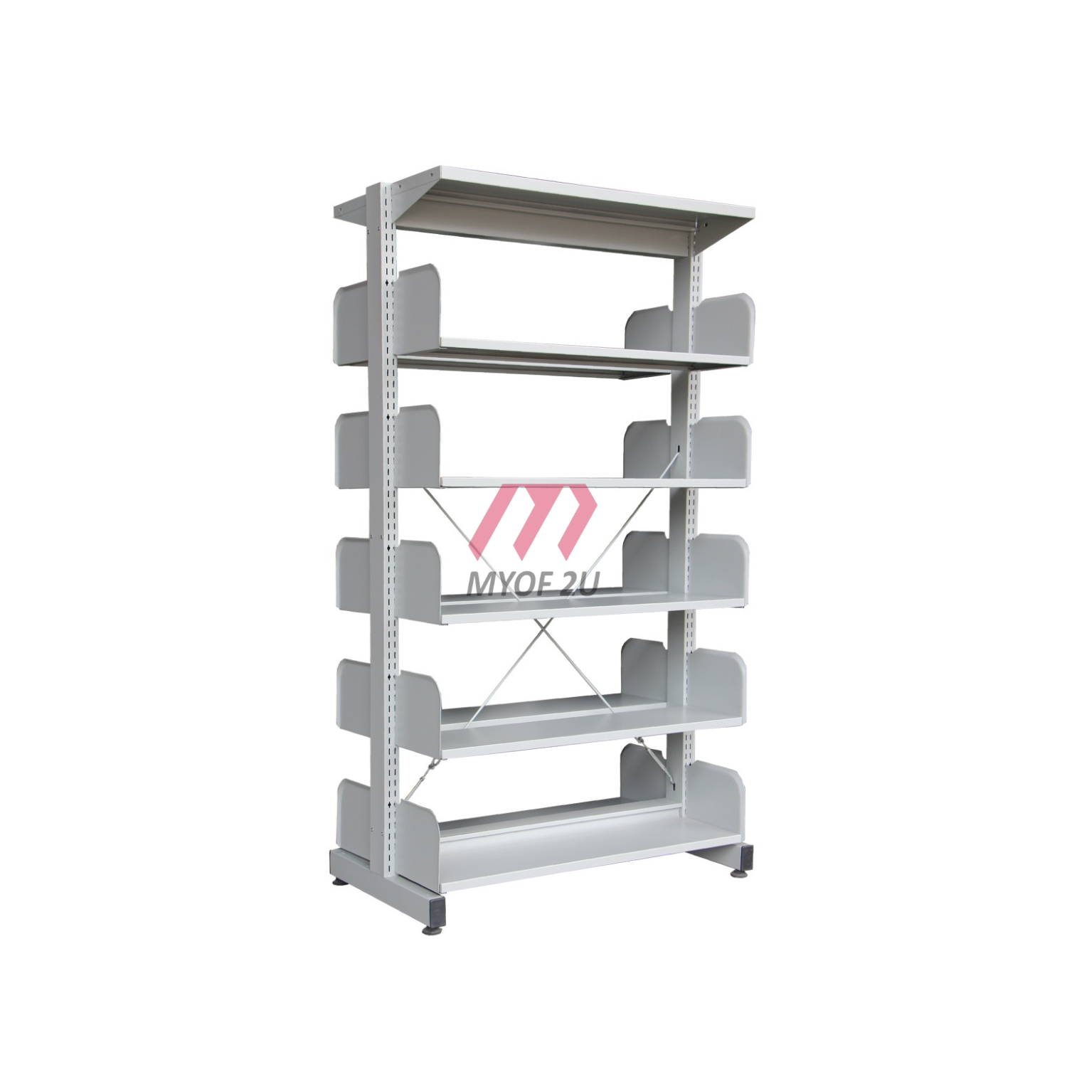MY-M325W Steel Library Rack Double Sided (without Side Panel) - 5 Level