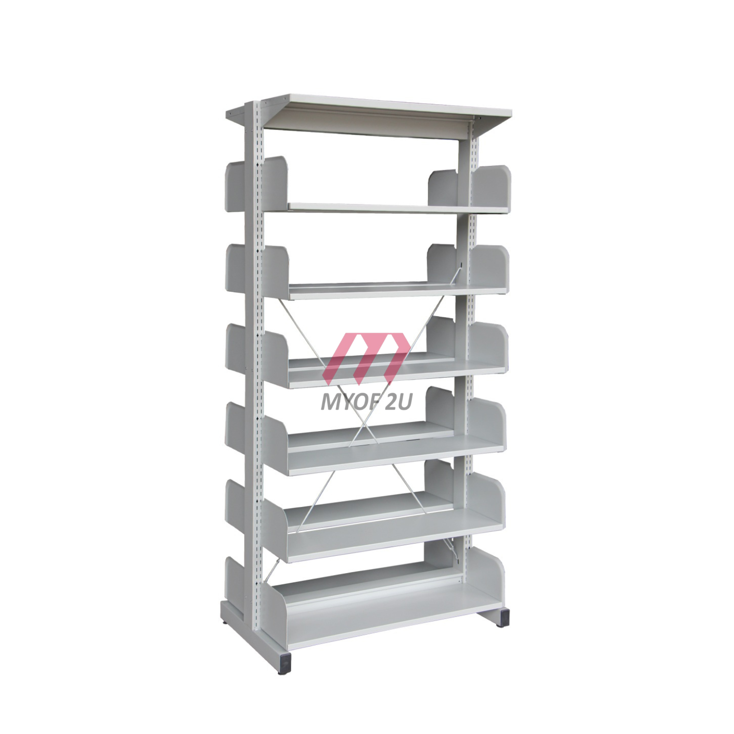MY-M326W Steel Library Rack Double Sided (without Side Panel) - 6 Level